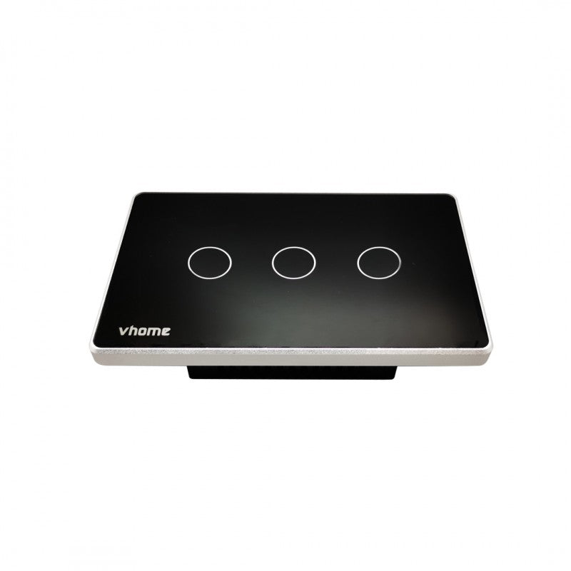 Interruptor Wifi RF Live LN Black Touch 3 Canales Alexa Google