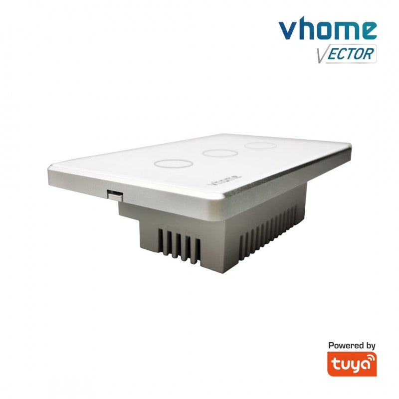 Interruptor Wifi RF Vector LN Touch 3 Canales Compatible Con Google Home y Alexa