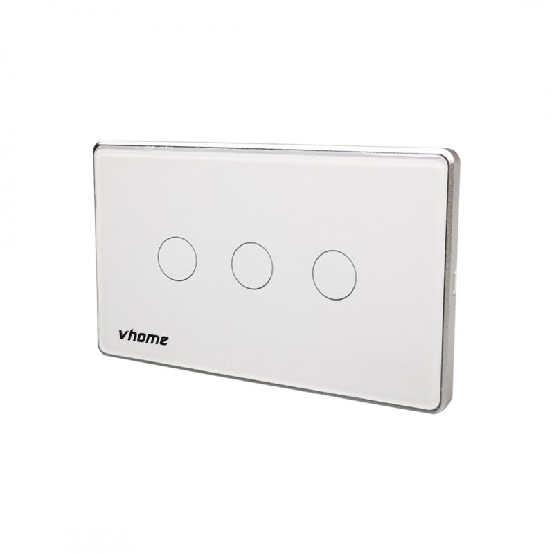 Interruptor Wifi RF Vector LN Touch 3 Canales Compatible Con Google Home y Alexa