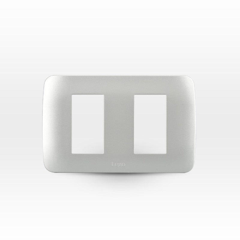 Placas para 2 módulos color plata