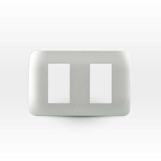 Placas para 2 módulos color plata