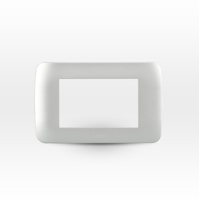 Placa para 3 módulos color plata