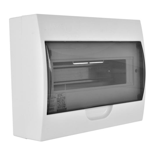 Tablero sobrepuesto PVC 12 polos tapa color humo