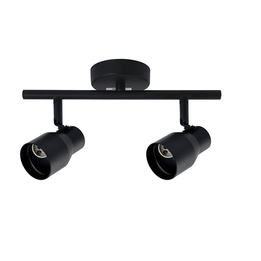 Aplique conico para 2 ampolleta GU10 negro