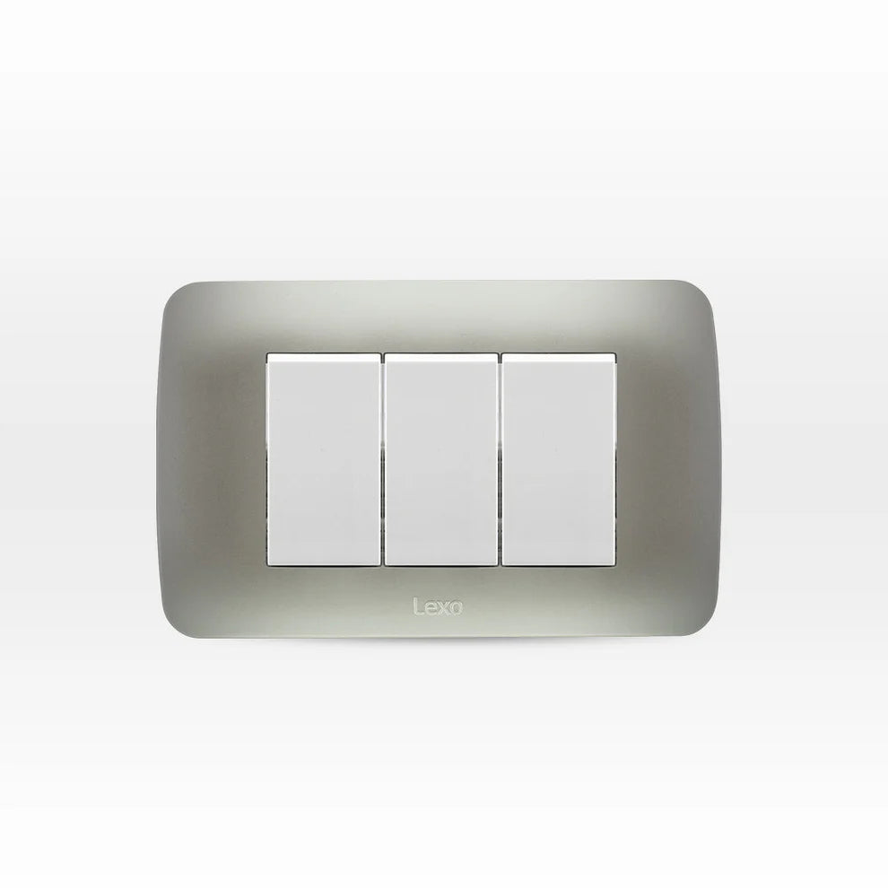 Interruptor doble 9/32 10A color plata certificado