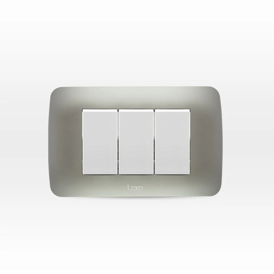 Interruptor doble 9/32 10A color plata certificado