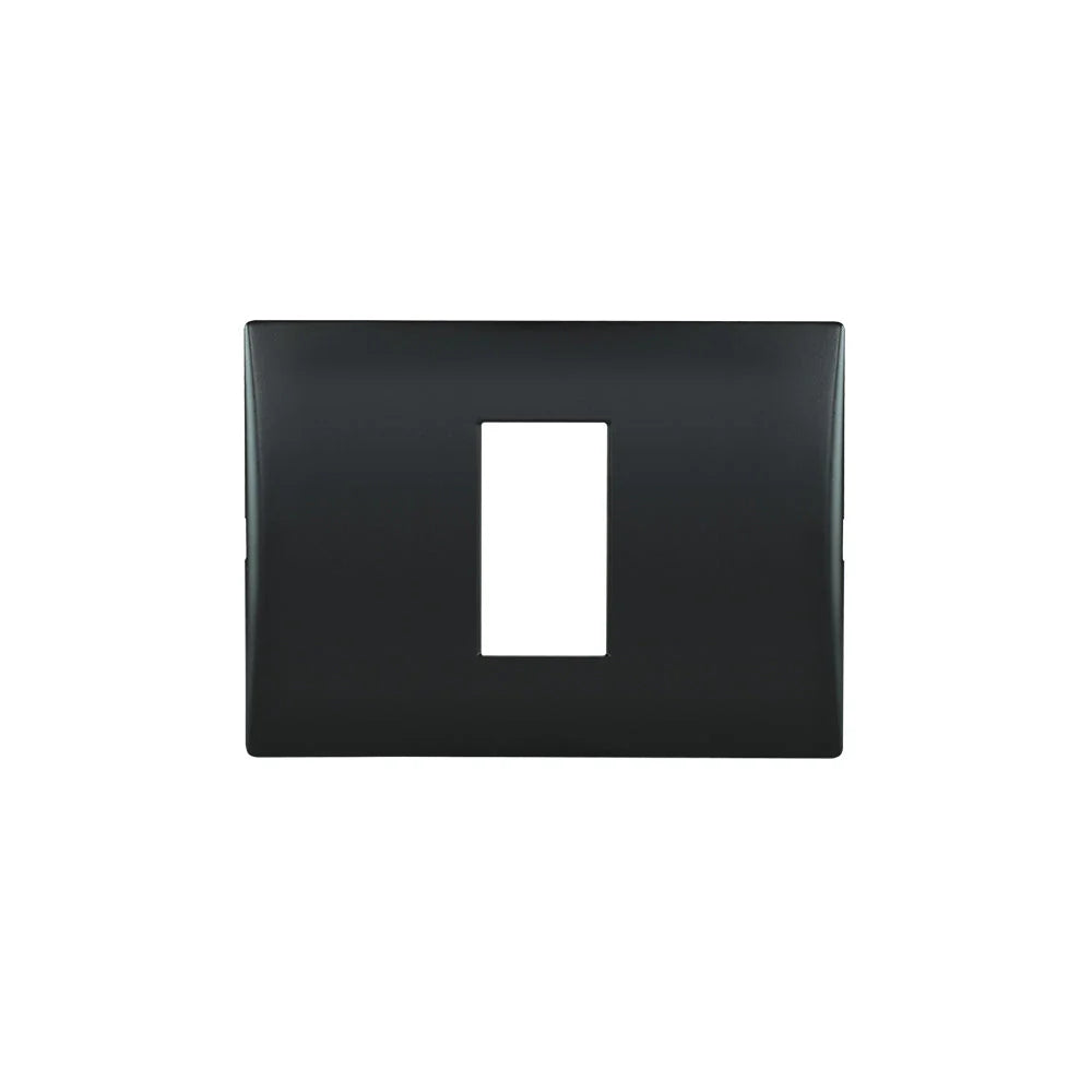 Placa para 1 módulos con soporte andes color black