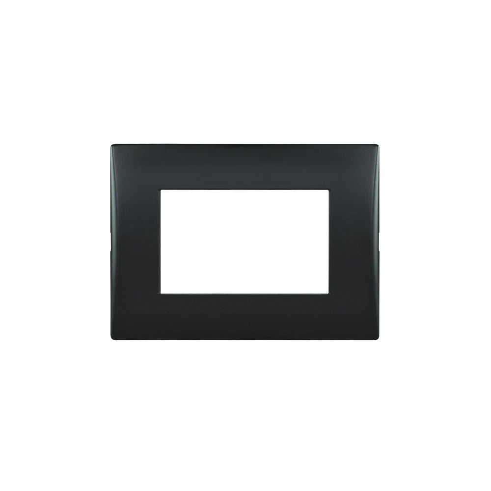 Placa para 3 módulos con soporte andes color black