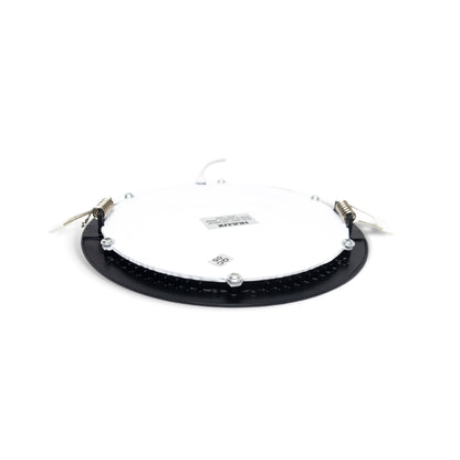 Foco embutido redondo negro 12w luz cálida