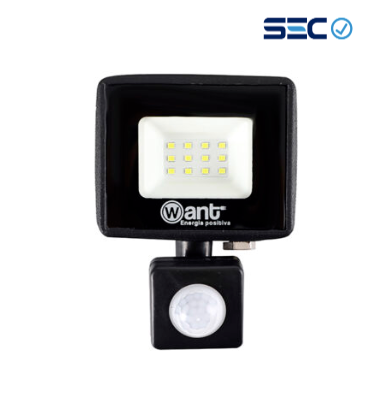 Proyector de área thin light con sensor 10w luz cálida