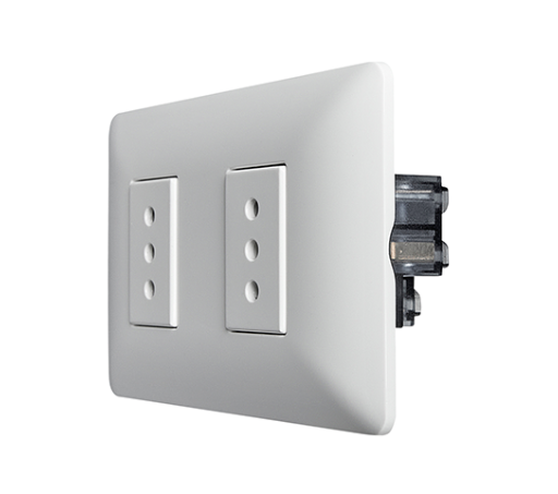 Enchufe doble blanco 10A certificado