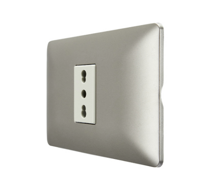 Enchufe simple bipaso 10/16A  champagne certificado