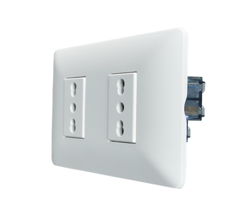 Enchufe doble bipaso blanco 10/16A certificado