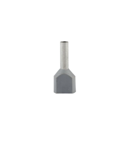 Ferrule doble 2,5MM (14AWG) gris 100u
