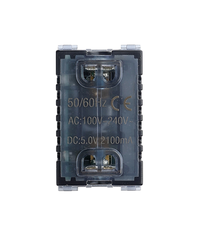 Módulo toma usb doble blanco