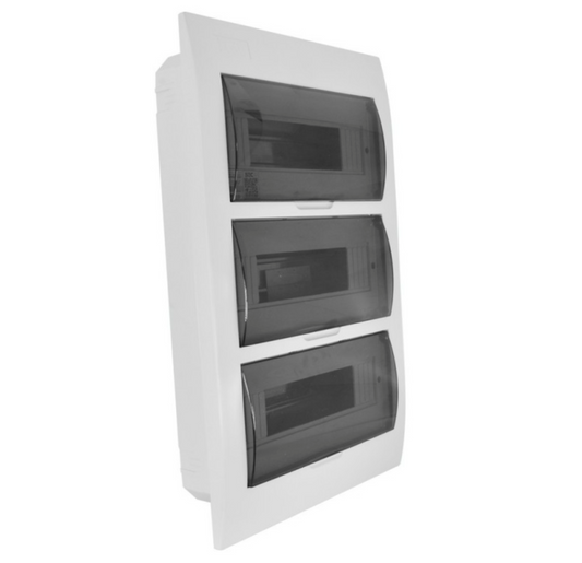 Tablero embutido PVC 36 polos tapa color humo