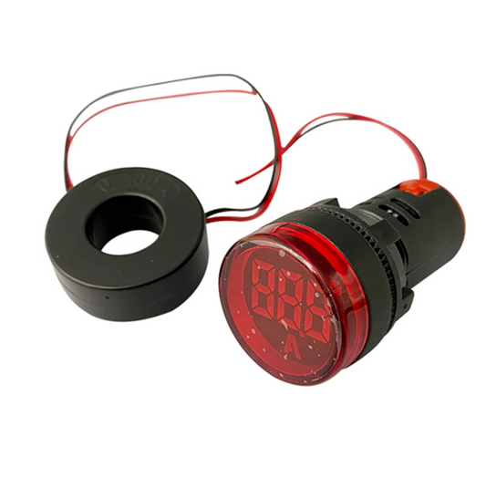 Luz piloto roja led con amperímetro