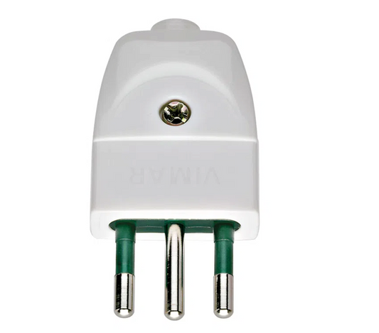 Enchufe blanco 2 polos + tierra