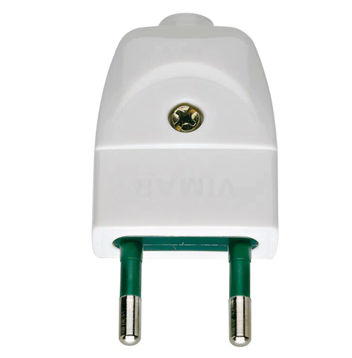 Enchufe macho 2 polos blanco