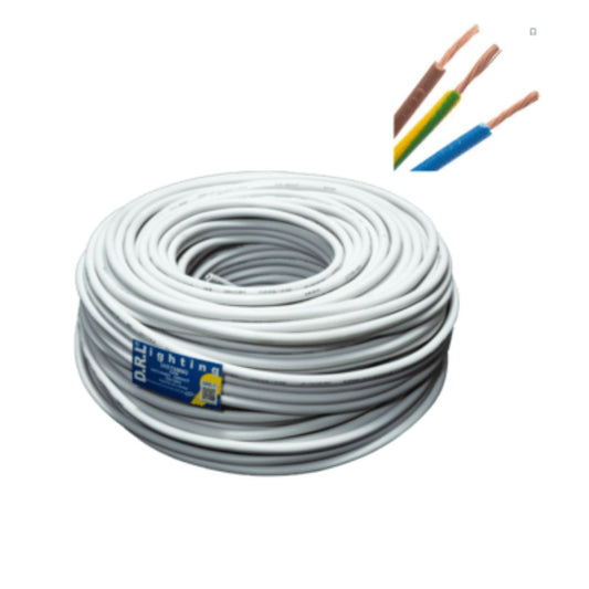 Cordón blanco 3X0,75mm certificación sec 1mt