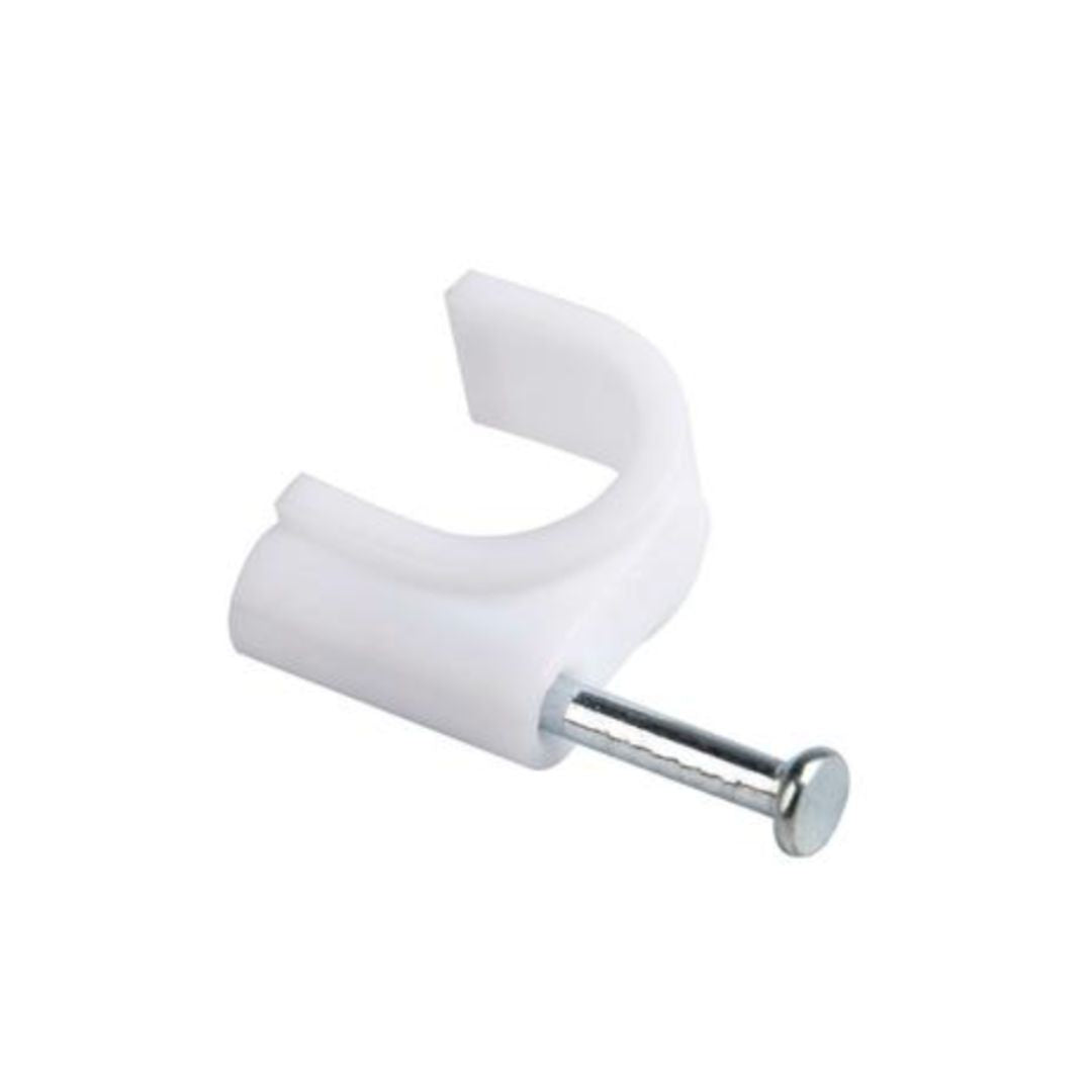 Grampa plástica blanca 10mm para cable 50U