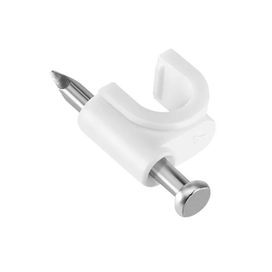 Grampa plástica blanca 8mm para cable 50U