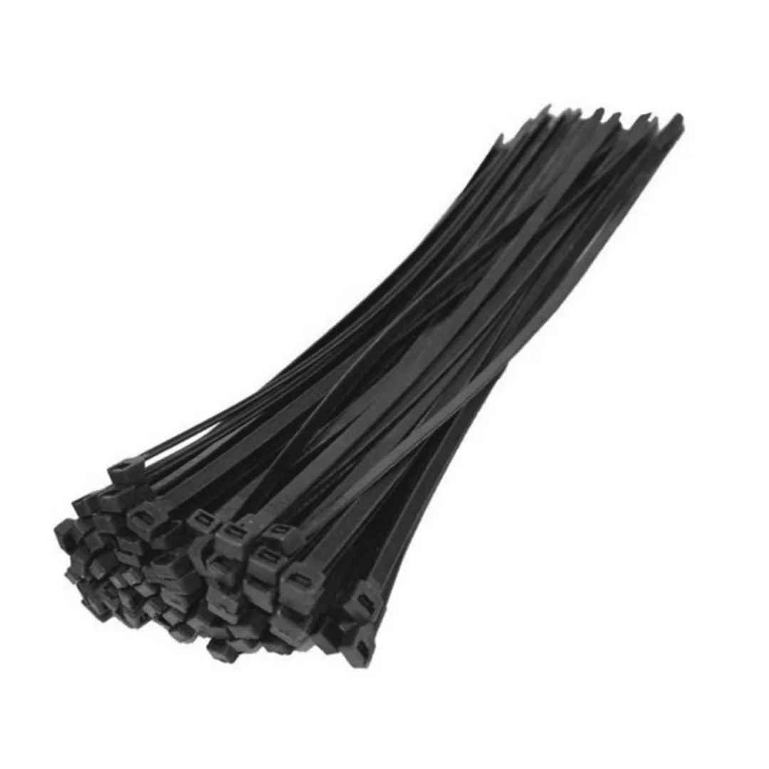 Amarras plásticas 2.5X20CM negras 100U