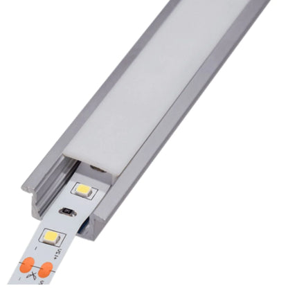 Perfil de aluminio 2mts x 7mm x 17mm embutido para cinta led
