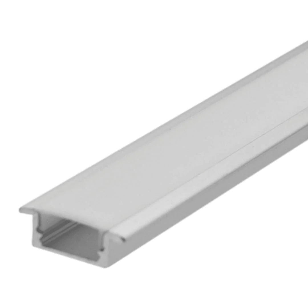Perfil de aluminio 2mts x 7mm x 17mm embutido para cinta led