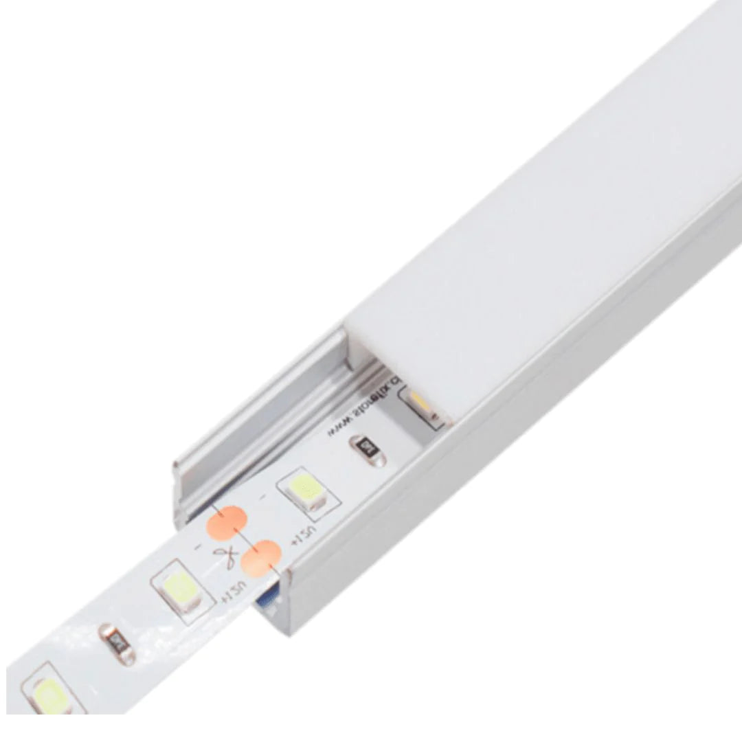 Perfil de aluminio 2mts x 7mm x 17mm sobrepuesto para cinta led