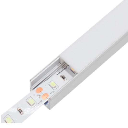 Perfil de aluminio 2mts x 7mm x 17mm sobrepuesto para cinta led