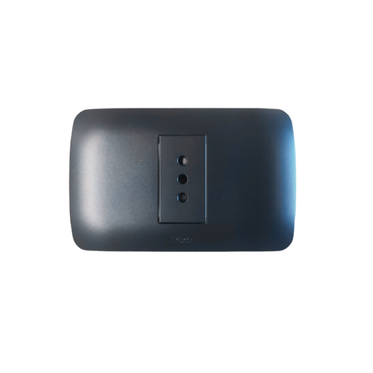 Enchufe simple 10A color grafito certificado