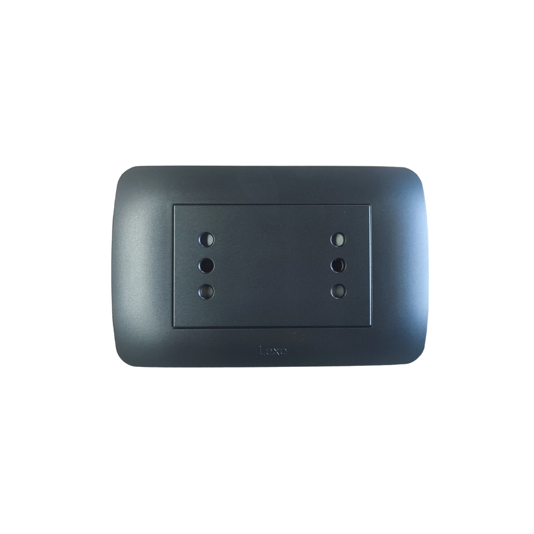 Enchufe duplex 10A color grafito certificado