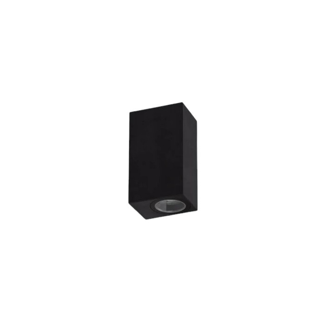 Aplique rectangular porta ampolletas GU10 negro