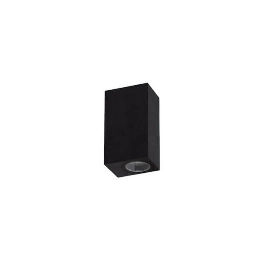 Aplique rectangular porta ampolletas GU10 negro