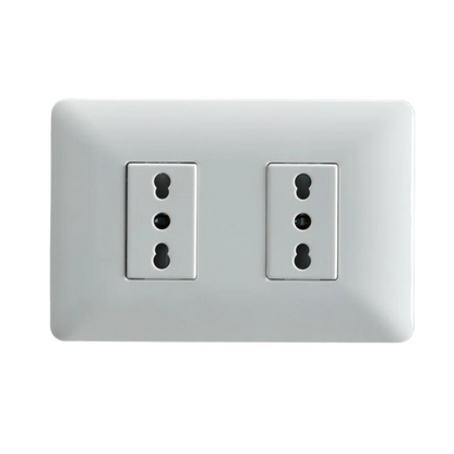 Enchufe doble bipaso blanco 10/16A certificado