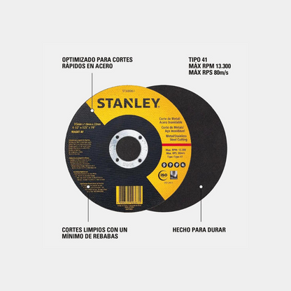 Disco corte inoxidable Stanley 4 1/2 X 1 mm unidad