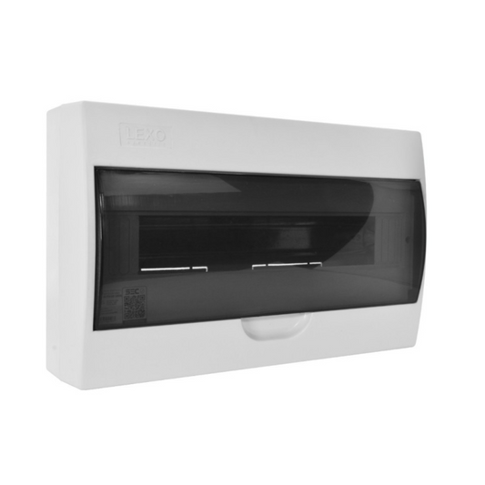 Tablero sobrepuestos PVC 18 polos tapa color humo