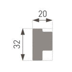 Cornisa E44 32x20mm x 2mts compatible con cinta Led