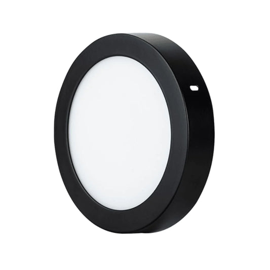 Foco sobrepuesto redondo negro 24w luz fría