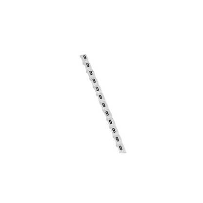 Marcador para cable número 9 blanco 2,5mm tira 10U