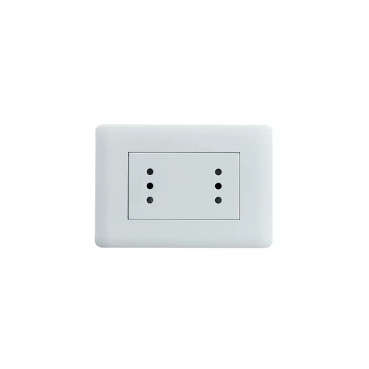 Enchufe doble punteado blanco 10A certificado
