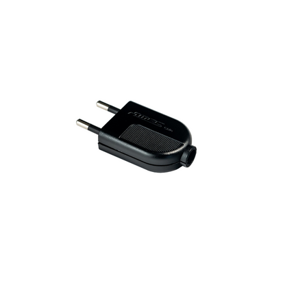 Enchufe macho negro 250V 10A 2P certificado