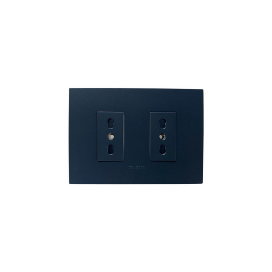 Enchufe doble bipaso 10/16A  grafito certificado