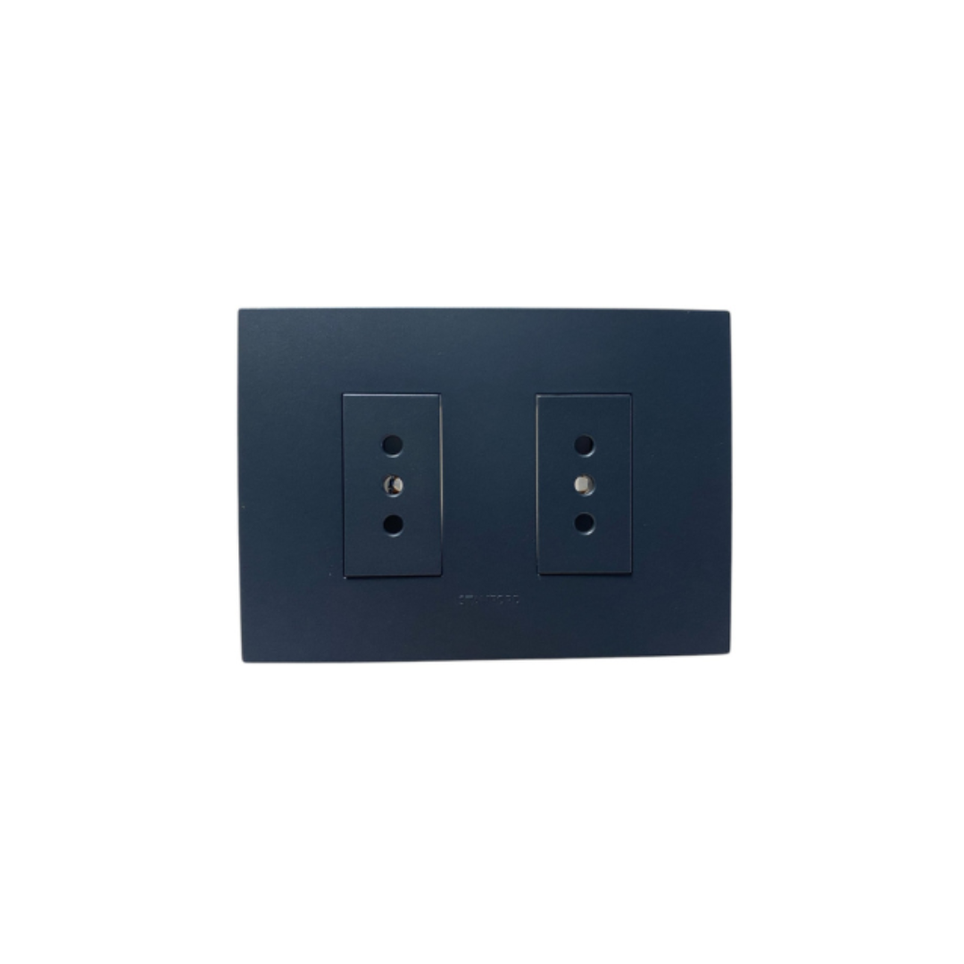 Enchufe doble 10A grafito certificado