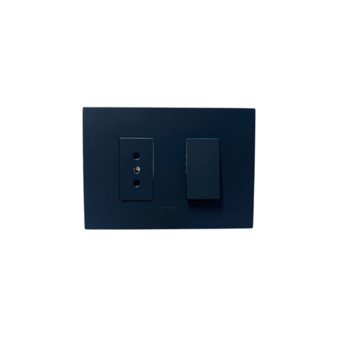 Interruptor toma corriente simple 10A grafito certificado