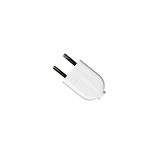 Enchufe macho blanco 250V 10A 2P certificado