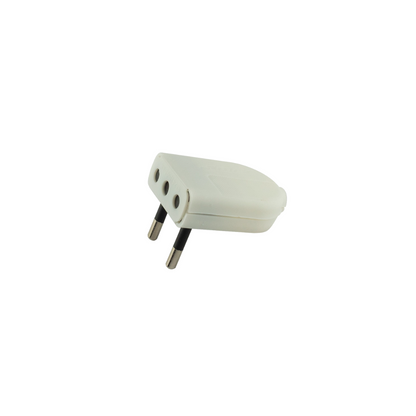Enchufe macho blanco 250V 10A 2P certificado