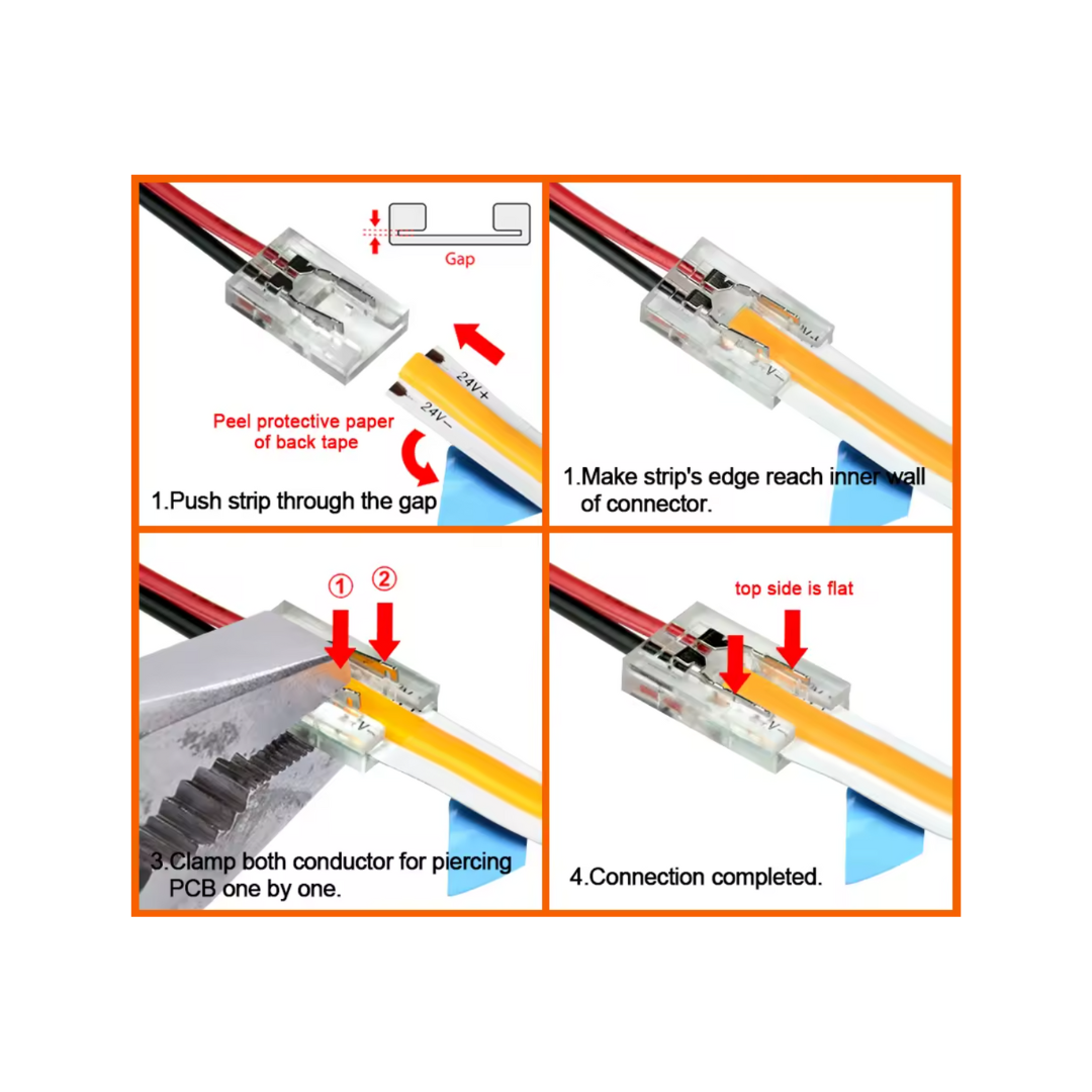Unión conector L cinta led