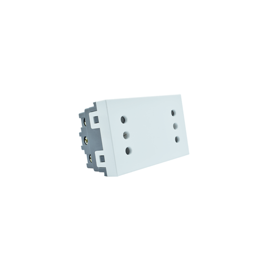 Módulo enchufe duplex 2P+T 10A color blanco certificado